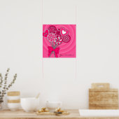 Plakat mit rosa Lutscher (Küche)