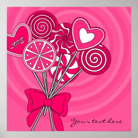 Plakat mit rosa Lutscher (Vorne)