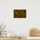 Plakat mit roten Blättern und Zweigen (Küche)