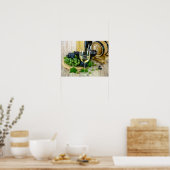 Plakat mit Trauben und Wein (Küche)