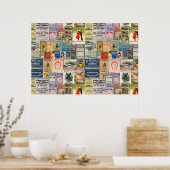 Plakat mit Vintage-Werbung oder für Decoupage (Küche)