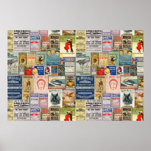 Plakat mit Vintage-Werbung oder für Decoupage (Vorne)