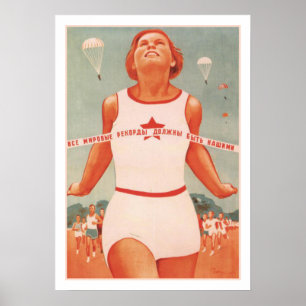 Plakat mit Vintager die Sowjetunions-Propaganda