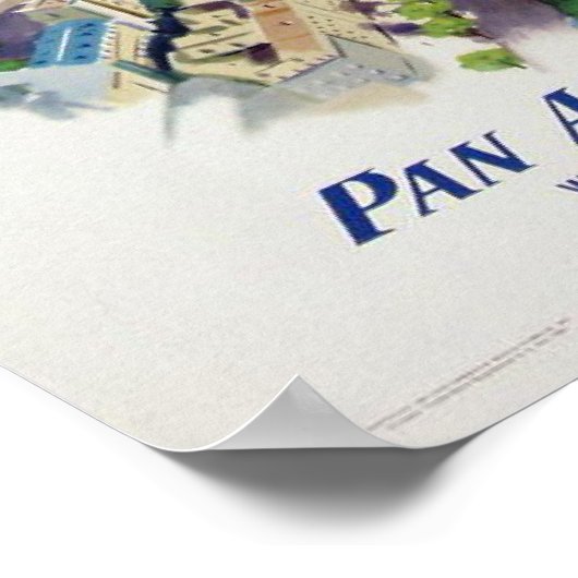 Plakat mit Werbung für Fluggesellschaften (Ecke)