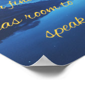 Plakat mit Zitat über Stille (Ecke)