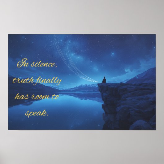 Plakat mit Zitat über Stille (Vorne)
