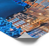 Plakat Mons Belgien Foto Vintage (Ecke)