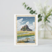 Plakat Mont Saint-Michel - Frankreich Postkarte (Stehend Vorderseite)