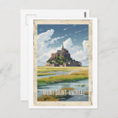 Plakat Mont Saint-Michel - Frankreich Postkarte (Vorne/Hinten)