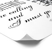 Plakat Muir Zitat mit Schwarz-Weiß-Fotografie (Ecke)