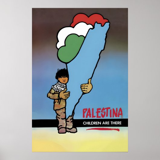 Plakat Palästina - Kinder sind dort (Vorne)