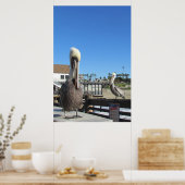 Plakat - Pelikane am Steg (Küche)