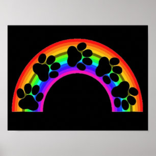 Plakat Pfoten auf einem Regenbogen