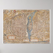 Plakat Plan Alt Paris Truschet und Hoyau 1553 (Vorne)