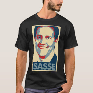 Plakat-politische Parodie Bens Sasse T-Shirt