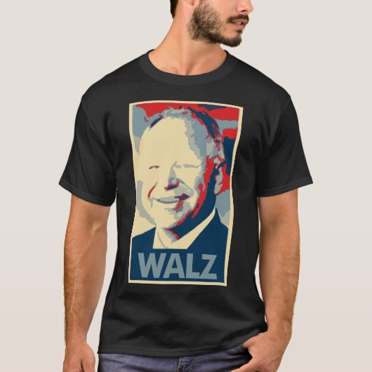 Plakat-politische Parodie Tims Walz T-Shirt (Vorderseite)