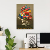 Plakat Pro-Europa Alle Farben auf dem Mast (Heimbüro)