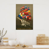 Plakat Pro-Europa Alle Farben auf dem Mast (Küche)