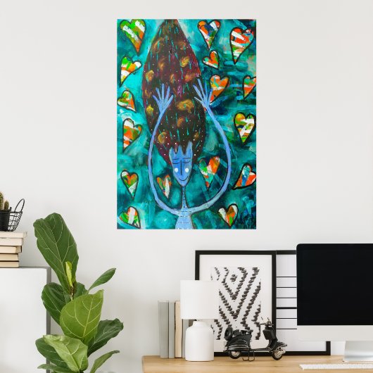 Plakat "Regen Liebe" (Heimbüro)