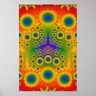 Plakat: Regenbogen-Fraktal-Explosionen: Poster