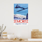 Plakat Reisen Schweiz St Moritz Ski (Küche)
