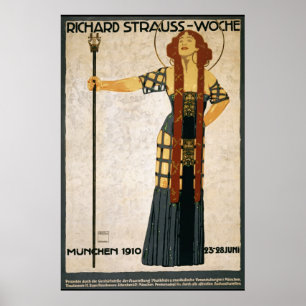 Plakat Richard Strausss Woche 1910 Neuauflagen-6 x