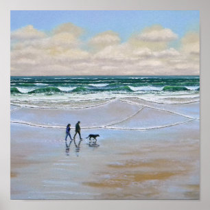 Plakat ~ Strand-Hundeweg