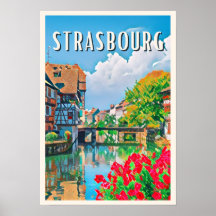 Plakat Straßburg Foto Vintage