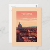 Plakat Toulouse - Frankreich - Illustration Postkarte (Vorne/Hinten)