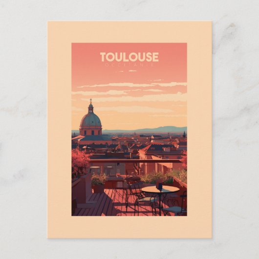 Plakat Toulouse - Frankreich - Illustration Postkarte (Vorderseite)