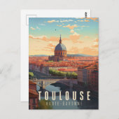 Plakat Toulouse - Frankreich - Illustration Postkarte (Vorne/Hinten)