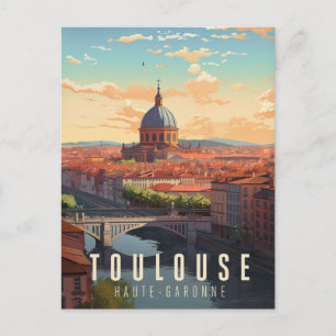 Plakat Toulouse - Frankreich - Illustration Postkarte