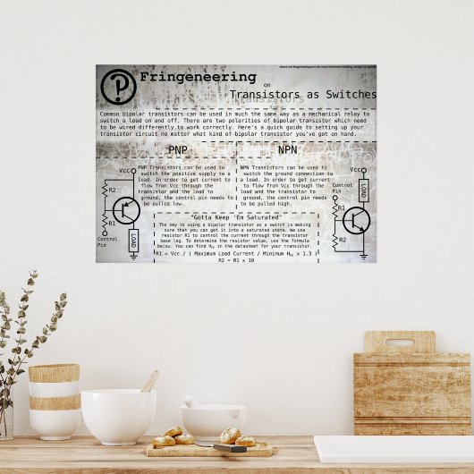 Plakat "Transistoren als Schalter" (Küche)
