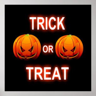 Plakat Trick Or Treat Kürbisse