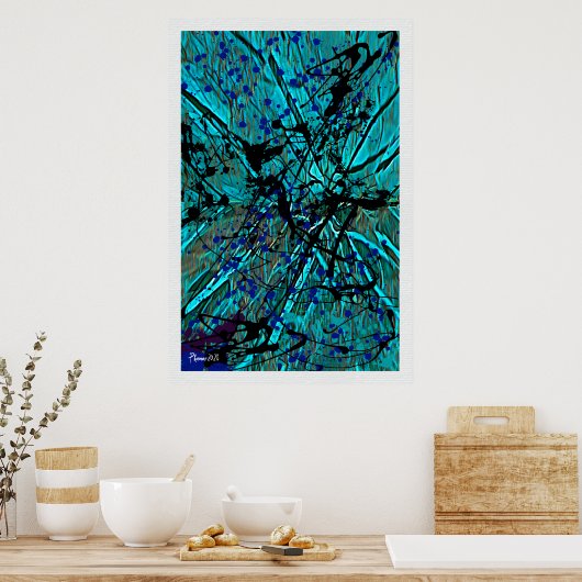 Plakat über farbiges Spritzer (Küche)