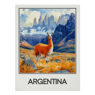 Plakat Vintage Argentina, Patagonienlandschaft Poster