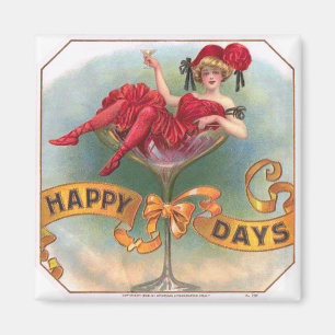 Plakat 'Vintage-Dame im Champagnerglas': Bar des 1 Magnet