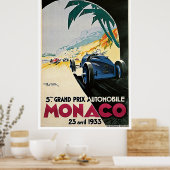 Plakat Vintage Monaco Grandprix 1933 (Küche)
