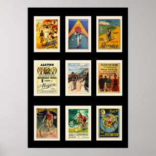 Plakat Vintage-Radfahr-Postkartensammlung 4