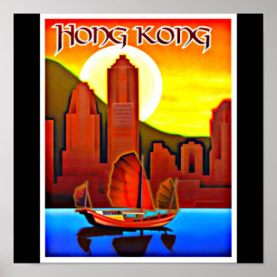 Plakat-Vintage Reise Kunst-Hong Kong Poster