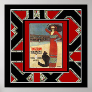 Plakat Vintage-Werbung Tungsram Glühbirnen