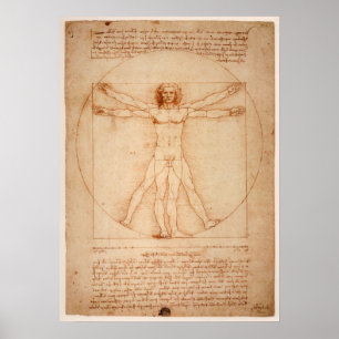 Plakat Vitruvian Mann durch Leonardo da Vinci