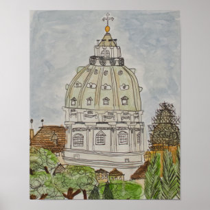 Plakat von St Peter Basilika in Rom, Italien