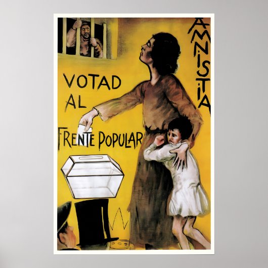 Plakat vor dem spanischen Bürgerkrieg Wählt für Am (Vorne)