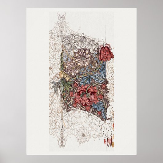 PLAKAT : WILLIAM MORRIS : HONEYSUCKLE + TULPE (Vorne)
