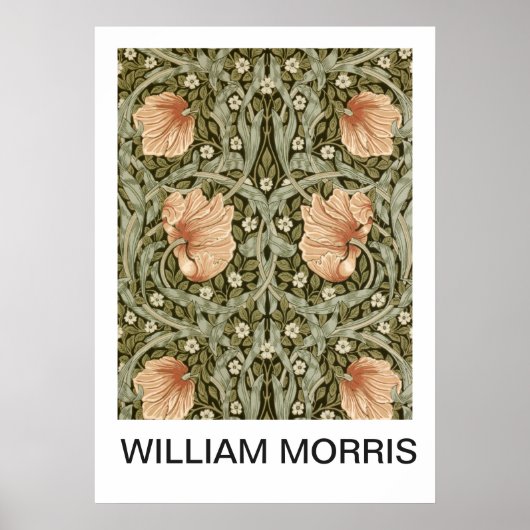 Plakat - William Morris Pfirsich Blumenprint (Vorne)