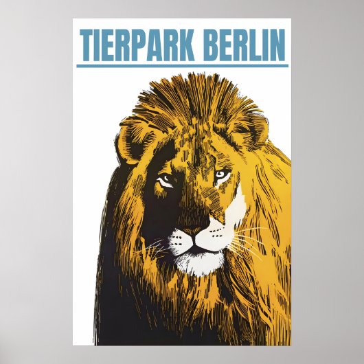 Plakat Zoo Berlin (Löwe) Tiergarten (Vorne)