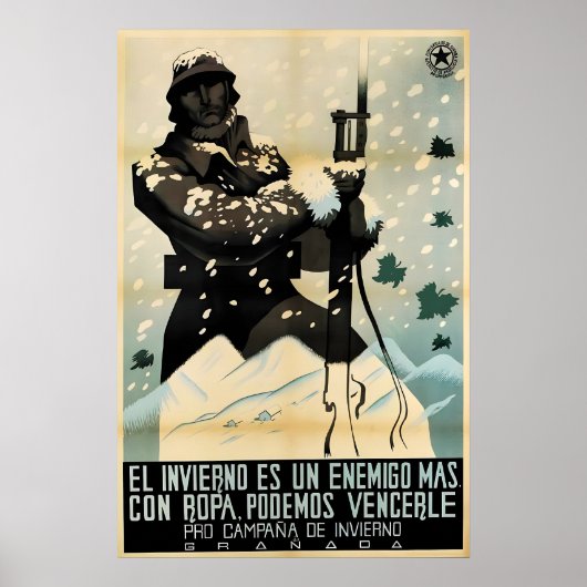 Plakat zum Spanischen Bürgerkrieg Der Winter ist e (Vorne)