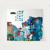 Plakat zur Förderung der Organspende für Transplan Wandteppich (Vorderseite (Horizontal))