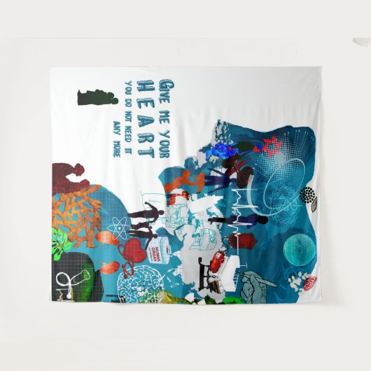 Plakat zur Förderung der Organspende für Transplan Wandteppich (Vorderseite (Horizontal))